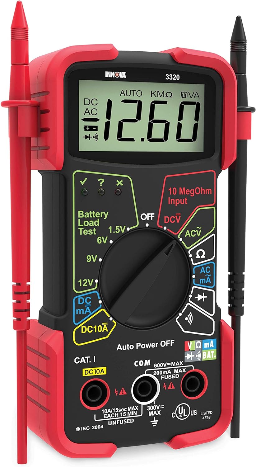 Auto-Ranging Digital Multimeter, Red & Black | 3320 Innova