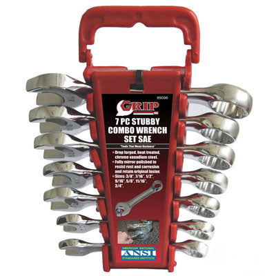 7-pc. SAE Stubby Wrench Set | 89096 GRIP