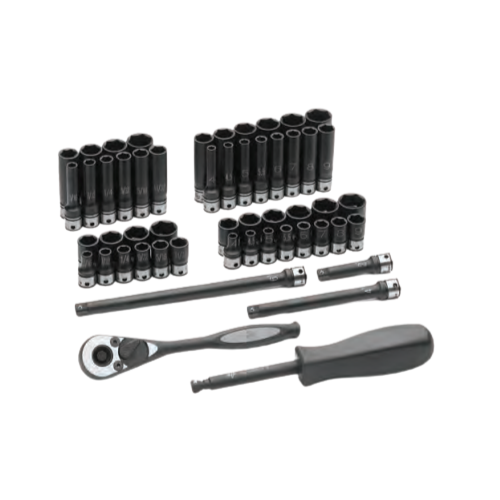 SAE & Metric Standard & Deep Duo-Socket Set, 53 Piece | 89653CRD Grey Pneumatic