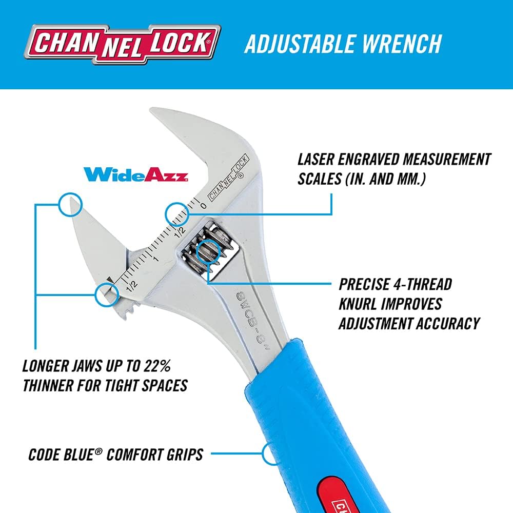 8" WIDEAZZ® Adjustable Wrench | 8WCB ChannelLock
