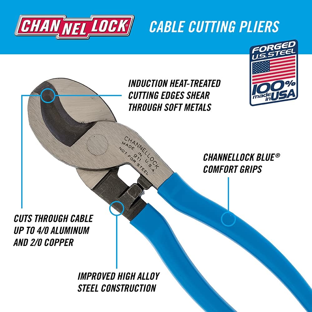 9.5" Cable Cutter, Shear Cut | 911 ChannelLock