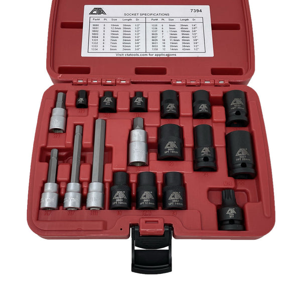 18 Pc. Brake Caliper Socket Set | 7394 CTA Tools