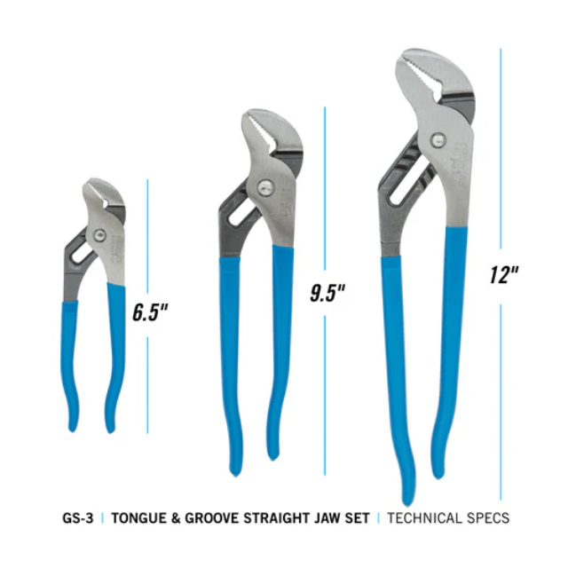 ChannelLock® ® 3-Piece Tongue and Groove Pliers Set | GS-3 ChannelLock