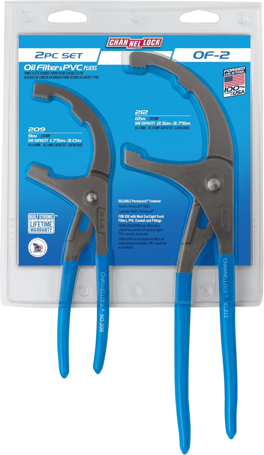 2- Piece. Oil Filter/PVC Plier Set | OF-2 ChannelLock