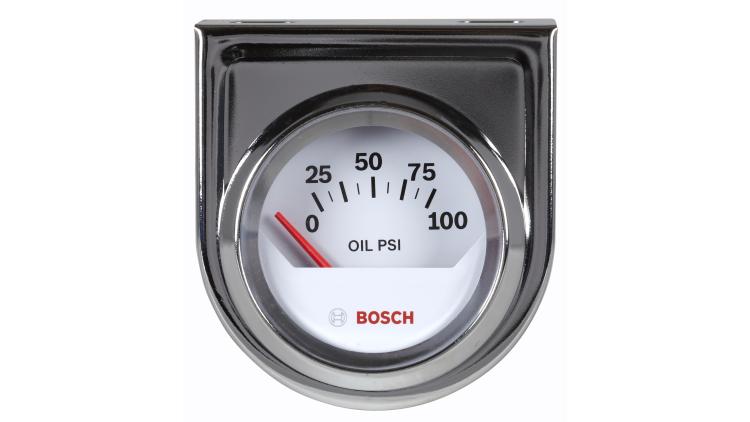 Style Line 2" Electrical Oil Pressure Gauge (White Dial Face, Chrome Bezel) | FST 8202