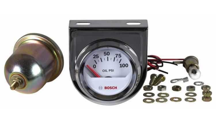 Style Line 2" Electrical Oil Pressure Gauge (White Dial Face, Chrome Bezel) | FST 8202