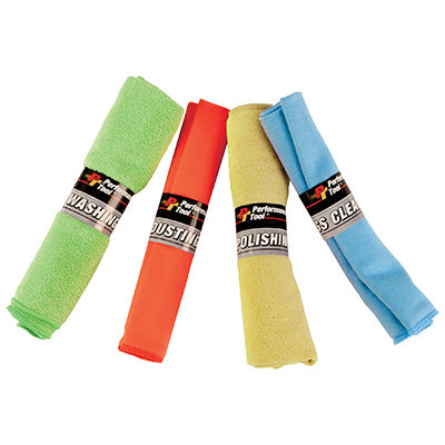 4 Piece Microfiber CLOTH Set | W1474 Performance Tool