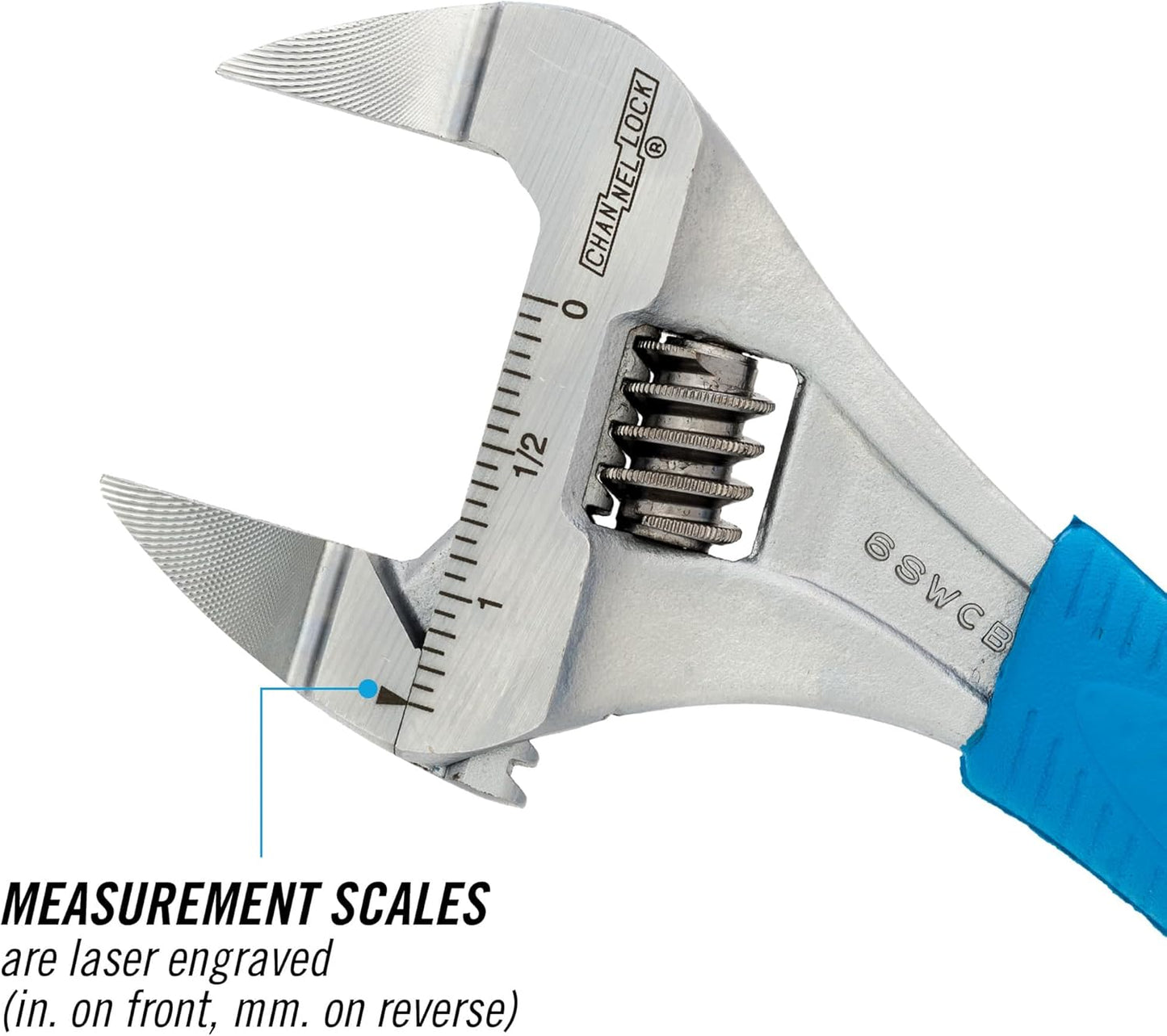 6-Inch CODE BLUE® WideAzz® Slim Adjustable Wrench | 6SWCB ChannelLock