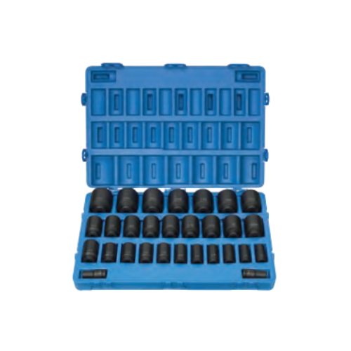 Deep SAE Master Impact Socket Set, 29 Piece | 8029D Grey Pneumatic