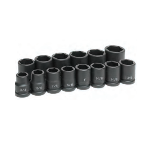 14-pc. Standard Length Fractional Impact Socket Set | 8038 Grey Pneumatic