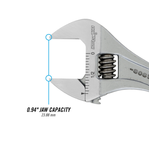 6-Inch Wide Capacity Chrome Adjustable Wrench | 806W ChannelLock