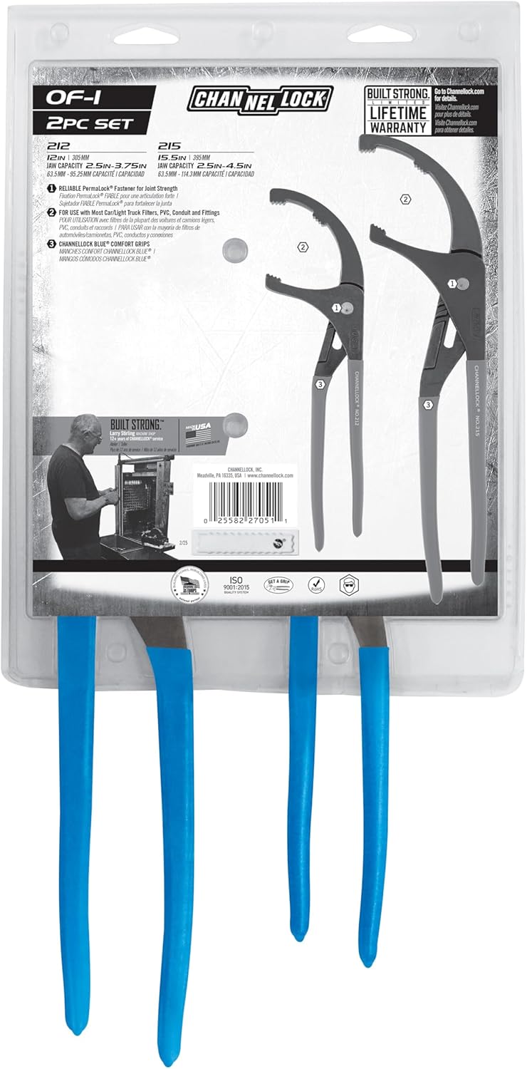 2- Piece. Oil Filter/PVC Plier Set | OF-1 ChannelLock