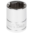 3/8 in. Drive 6 Point Standard Socket 15MM | W38215 Performance Tool