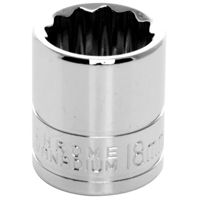 3/8 in. Drive 12 Point Standard Socket 18MM | W38818 Performance Tool