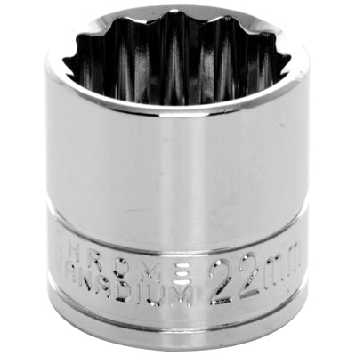 3/8 in. Drive 12 Point Standard Socket 22MM | W38822 Performance Tool